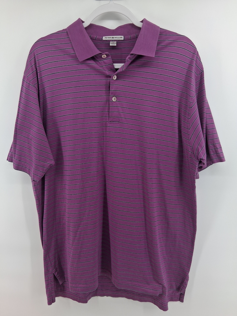 Peter Millar Purple Striped Performance Polo